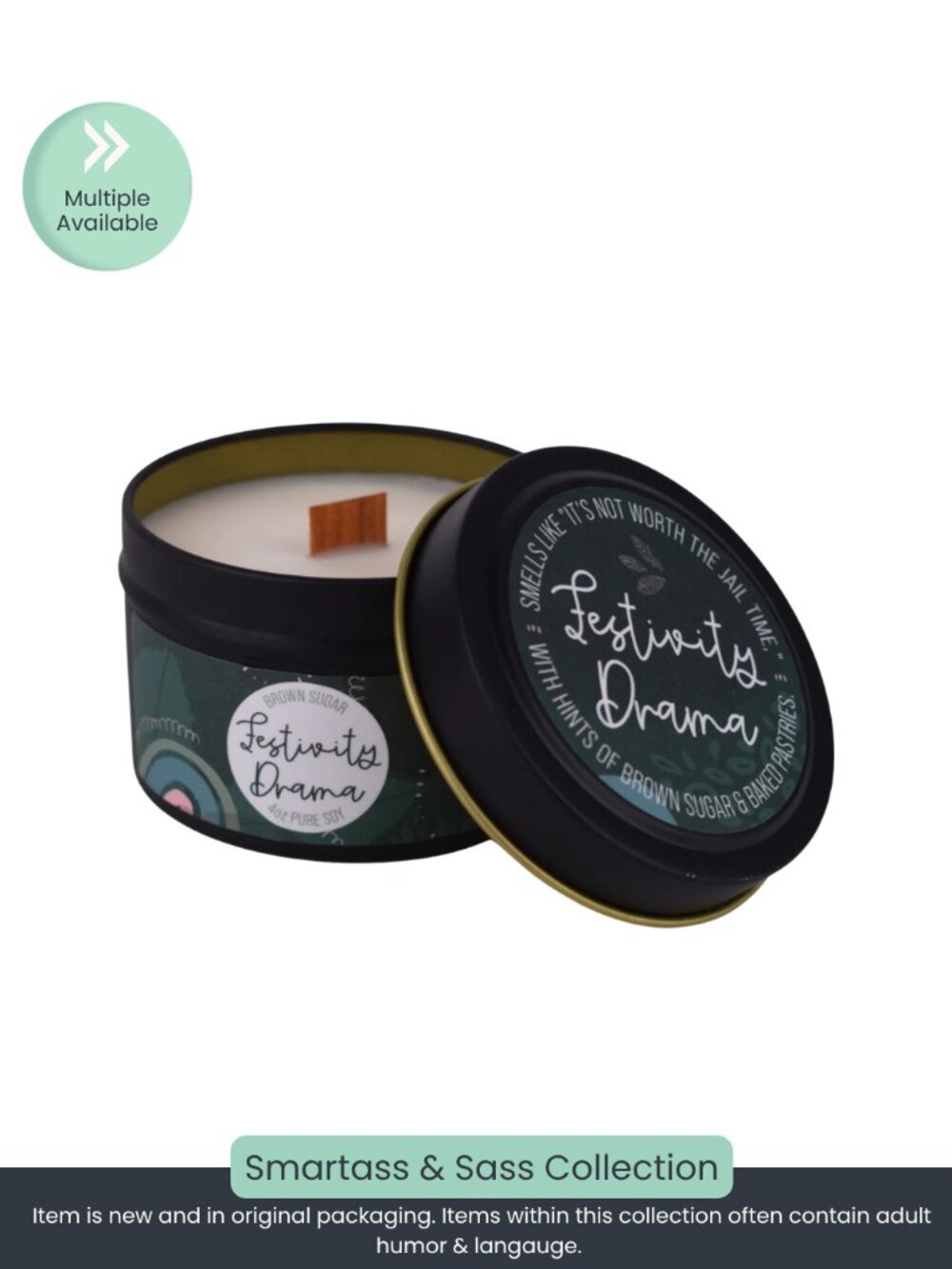 Festivity Drama – Brown Sugar Wood Wick Candle (4oz)